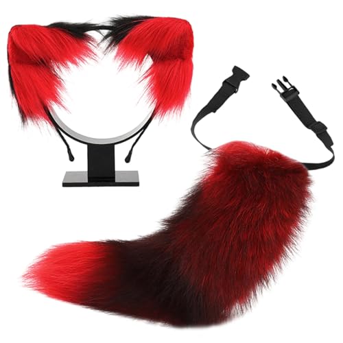 JSGHGDF Animal Rollenspiel Outfit Set Pelztier Schwanzkostüm Und Plüschohrstirnband Für Frauen Halloween Cosplay Tierkostüm JSGHGDF Animal Rollenspiel Outfit Set Pelztier Schwanzkostüm Und Plüschohrstirnband Für Frauen Halloween Cosplay Tierkostüm von JSGHGDF