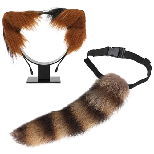 JSGHGDF Animal Rollenspiel Outfit Set Pelztier Schwanzkostüm Und Plüschohrstirnband Für Frauen Halloween Cosplay Tierkostüm JSGHGDF Animal Rollenspiel Outfit Set Pelztier Schwanzkostüm Und Plüschohrstirnband Für Frauen Halloween Cosplay Tierkostüm von JSGHGDF