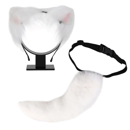 JSGHGDF Animal Rollenspiel Outfit Set Pelztier Schwanzkostüm Und Plüschohrstirnband Für Frauen Halloween Cosplay Tierkostüm JSGHGDF Animal Rollenspiel Outfit Set Pelztier Schwanzkostüm Und Plüschohrstirnband Für Frauen Halloween Cosplay Tierkostüm von JSGHGDF