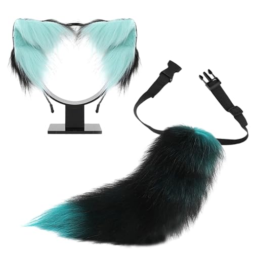 JSGHGDF Animal Rollenspiel Outfit Set Pelztier Schwanzkostüm Und Plüschohrstirnband Für Frauen Halloween Cosplay Tierkostüm JSGHGDF Animal Rollenspiel Outfit Set Pelztier Schwanzkostüm Und Plüschohrstirnband Für Frauen Halloween Cosplay Tierkostüm von JSGHGDF