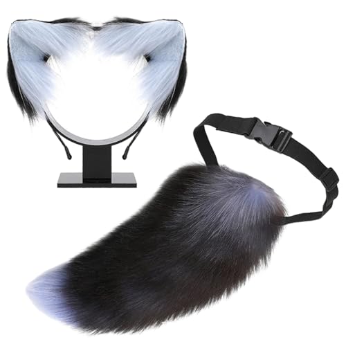 JSGHGDF Animal Rollenspiel Outfit Set Pelztier Schwanzkostüm Und Plüschohrstirnband Für Frauen Halloween Cosplay Tierkostüm JSGHGDF Animal Rollenspiel Outfit Set Pelztier Schwanzkostüm Und Plüschohrstirnband Für Frauen Halloween Cosplay Tierkostüm von JSGHGDF
