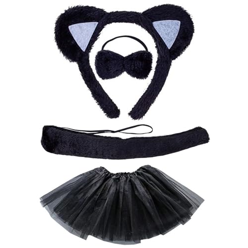 JSGHGDF Bühnenshows Kostüm-Zubehör, Plüsch-Katzenohren, Stirnband/Schwanz/Fliege, Outfit-Set für Kinder, Cosplay, Maskeraden, Party-Requisiten JSGHGDF Bühnenshows Kostüm-Zubehör, Plüsch-Katzenohren, Stirnband/Schwanz/Fliege, Outfit-Set für Kinder, Cosplay, Maskeraden, Party-Requisiten von JSGHGDF