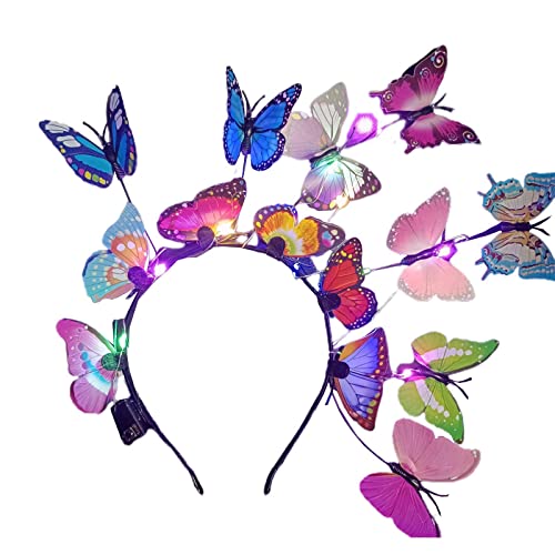 JSGHGDF Butterfly Hair Reifen Glühende Kopfbandkunsthandwerksdekoration Für Hochzeit Festival Party Cosplay Requisiten von JSGHGDF