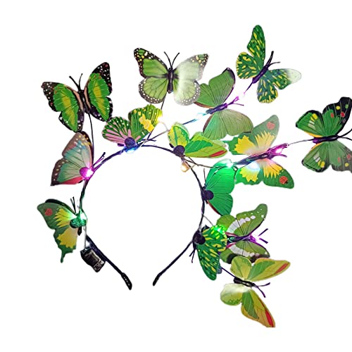 JSGHGDF Butterfly Hair Reifen Glühende Kopfbandkunsthandwerksdekoration Für Hochzeit Festival Party Cosplay Requisiten von JSGHGDF
