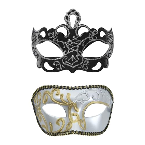 JSGHGDF Ehepaar Masquerade Maske Pailletten Maskerade Eyemask Halbgesicht Halloween Kostümmaske Für Frauen Männer Halloween Hochzeit Abschlussball JSGHGDF Ehepaar Masquerade Maske Pailletten Maskerade Eyemask Halbgesicht Halloween Kostümmaske Für Frauen Männer Halloween Hochzeit Abschlussball von JSGHGDF