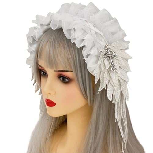 JSGHGDF Elegantes Schwarzes Gotisches Stirnband Mit Komplizierten Spitzenmustern Und Verzierten Metallkreuzen Gothic Spitzen Haarzubehör JSGHGDF Elegantes Schwarzes Gotisches Stirnband Mit Komplizierten Spitzenmustern Und Verzierten Metallkreuzen Gothic Spitzen Haarzubehör von JSGHGDF