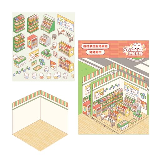 JSGHGDF Entzückende Süße Szene Crafting Aufkleber Für Scrapbook Art Projects Stressspielzeug Für Notebook Verzierung von JSGHGDF