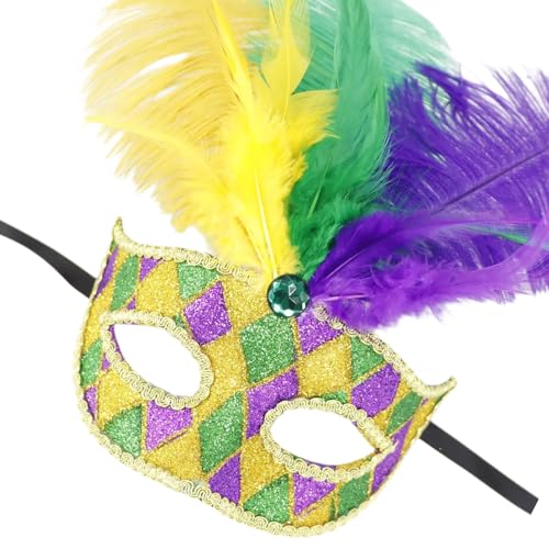 JSGHGDF Federierte Maskerade Masken Pailletten Halbgesichtsmaske Für Frauen Männer Cosplay Partyfotografie Requisiten Halloween Dekorationsmaske von JSGHGDF