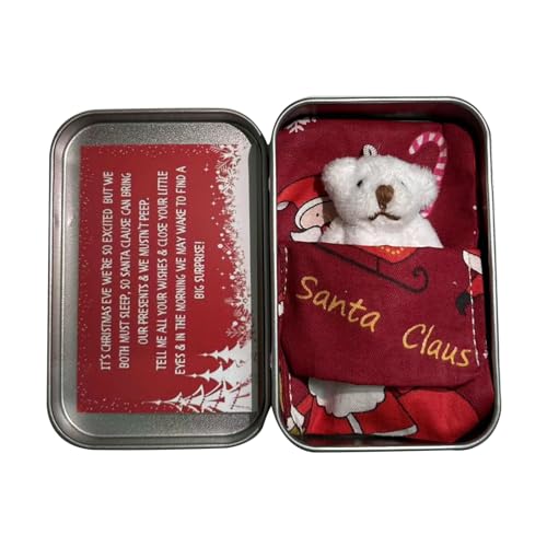 JSGHGDF Festliche Weihnachts Pocket Bär Umarmung Bär Plüsch Bärenspielzeug In Einem Blechkasten Stofftier Mit Grußkarten Kinder Geschenk von JSGHGDF