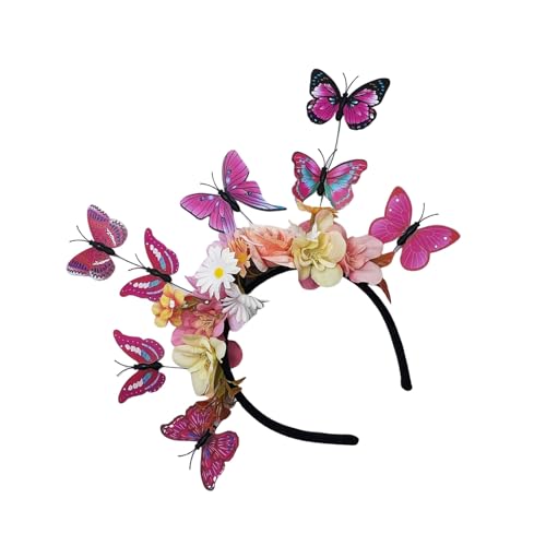 JSGHGDF Flexibler Haarreif mit Schmetterlingsmotiv, ethnischer Kopfschmuck mit Design für Cocktailpartys und Hochzeiten, Teepartys von JSGHGDF