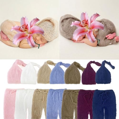 JSGHGDF Foto-Requisiten für Neugeborene, Turban-Hut, gehäkelter Overall, Hose, Posierende Kleidung, Baby-Fotografieanzug, Kleinkind-Fotoshooting-Kostüm JSGHGDF Foto-Requisiten für Neugeborene, Turban-Hut, gehäkelter Overall, Hose, Posierende Kleidung, Baby-Fotografieanzug, Kleinkind-Fotoshooting-Kostüm von JSGHGDF