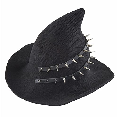 JSGHGDF Halloween Hexenhut Hexenhut Hexe Party Halloween Hexenhut Zauberer Hut Nieten Wolle Hexenhut für Frauen Hexe Halloween Cosplays JSGHGDF Halloween Hexenhut Hexenhut Hexe Party Halloween Hexenhut Zauberer Hut Nieten Wolle Hexenhut für Frauen Hexe Halloween Cosplays von JSGHGDF