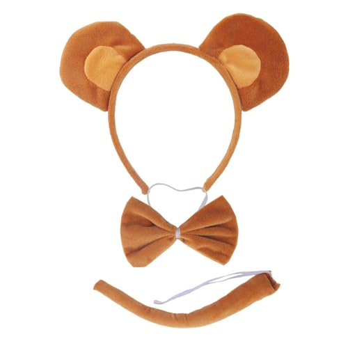 JSGHGDF Halloween Monkey Cosplay Kostüm Affen Ohrstirnband Schwanz Bowtie Kids Animals Cosplay Set Halloween Tierkleid Set Set Set JSGHGDF Halloween Monkey Cosplay Kostüm Affen Ohrstirnband Schwanz Bowtie Kids Animals Cosplay Set Halloween Tierkleid Set Set Set von JSGHGDF
