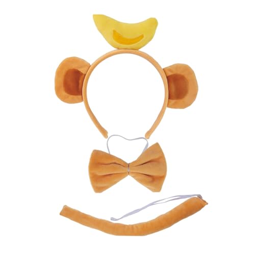 JSGHGDF Halloween Monkey Cosplay Kostüm Affen Ohrstirnband Schwanz Bowtie Kids Animals Cosplay Set Halloween Tierkleid Set Set Set JSGHGDF Halloween Monkey Cosplay Kostüm Affen Ohrstirnband Schwanz Bowtie Kids Animals Cosplay Set Halloween Tierkleid Set Set Set von JSGHGDF