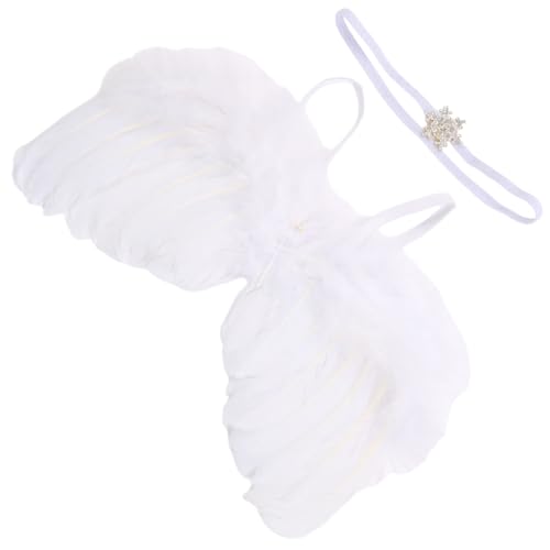 JSGHGDF Handgefertigtes Foto-Requisiten-Set für Neugeborene, Babyflügel und Stirnband, weich und atmungsaktiv, für Neugeborene, Foto-Kostüm für Mädchen JSGHGDF Handgefertigtes Foto-Requisiten-Set für Neugeborene, Babyflügel und Stirnband, weich und atmungsaktiv, für Neugeborene, Foto-Kostüm für Mädchen von JSGHGDF