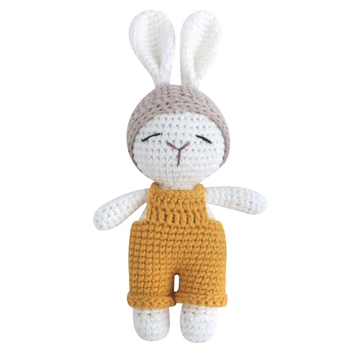 JSGHGDF Handheld Häkelrasseln Spielzeug Kleinkind Handgefertigtes Kaninchen Schlafen Cartoon Beschädigung Spielzeug Squeaker Rassel Kinder Geburtstagsgeschenk von JSGHGDF