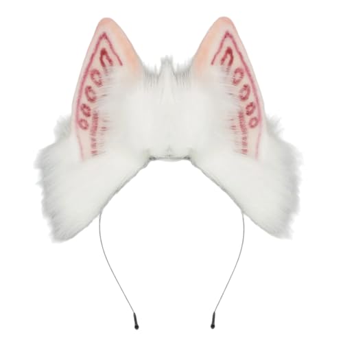 JSGHGDF Hasen Ohren Stirnband Kunstpelze Schwanz Ohren Stirnbänder Kurze Hasen Heck Halloween Cosplay Kostüm Bunnies Kostüm von JSGHGDF