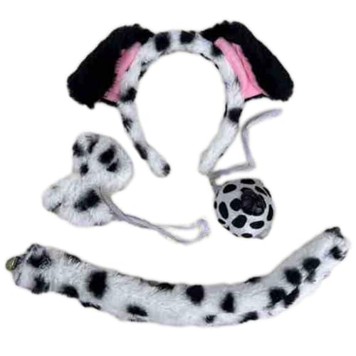 JSGHGDF Kinder Halloween Hunde Kostüm Set Cosplay Kostüme Hund Ohren Stirnband Bowtie Schwanz Und Nase Für Kid Girl Halloween JSGHGDF Kinder Halloween Hunde Kostüm Set Cosplay Kostüme Hund Ohren Stirnband Bowtie Schwanz Und Nase Für Kid Girl Halloween von JSGHGDF