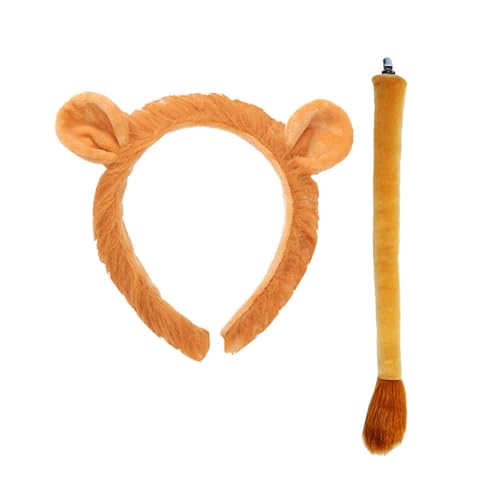 JSGHGDF Löwen Kostüm Tierische Ohren Und Schwanz Set Löwen Kostüme Accessoires Ohren Stirnband Schwanz Bowtie Halloween Cosplay Requisiten JSGHGDF Löwen Kostüm Tierische Ohren Und Schwanz Set Löwen Kostüme Accessoires Ohren Stirnband Schwanz Bowtie Halloween Cosplay Requisiten von JSGHGDF