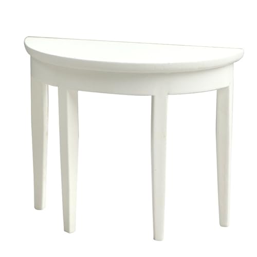 JSGHGDF Miniaturholz Halbpuppenhaus Tisch Tisch Halbe Runde Tabelle Modell 1: 12 Skala Miniaturzubehör JSGHGDF Miniaturholz Halbpuppenhaus Tisch Tisch Halbe Runde Tabelle Modell 1: 12 Skala Miniaturzubehör von JSGHGDF