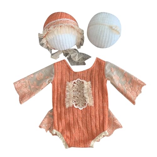 JSGHGDF Neugeborene Foto Requisiten Stirnband/Hut & Spitze Overall Baby Fotografie Kleidung Kopfschmuck Langarm Strampler für Neugeborene JSGHGDF Neugeborene Foto Requisiten Stirnband/Hut & Spitze Overall Baby Fotografie Kleidung Kopfschmuck Langarm Strampler für Neugeborene von JSGHGDF