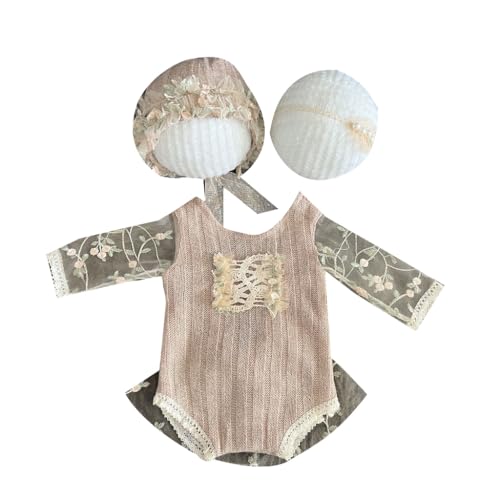 JSGHGDF Neugeborene Foto Requisiten Stirnband/Hut & Spitze Overall Baby Fotografie Kleidung Kopfschmuck Langarm Strampler für Neugeborene JSGHGDF Neugeborene Foto Requisiten Stirnband/Hut & Spitze Overall Baby Fotografie Kleidung Kopfschmuck Langarm Strampler für Neugeborene von JSGHGDF