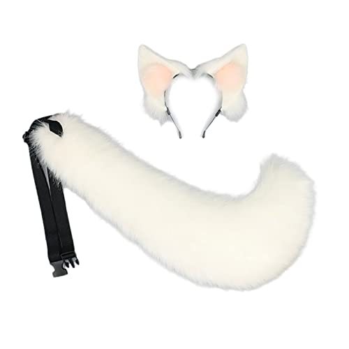 JSGHGDF Ohren- und Schwanz-Set, pelzige Ohren, Stirnband mit Schwanz, Halloween, Cosplay, Party, Kostüm, Zubehör für Erwachsene und Kinder JSGHGDF Ohren- und Schwanz-Set, pelzige Ohren, Stirnband mit Schwanz, Halloween, Cosplay, Party, Kostüm, Zubehör für Erwachsene und Kinder von JSGHGDF