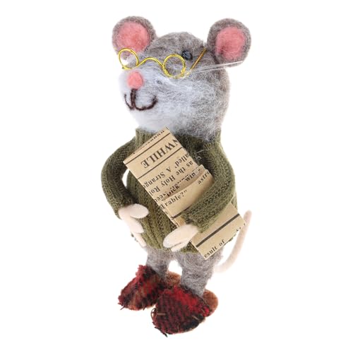 JSGHGDF Sammlung Nadel Maus Miniaturpuppen Wolle Felted Mäuse Figur Figur Spielzeug Neujahr Weihnachtsdekoration von JSGHGDF