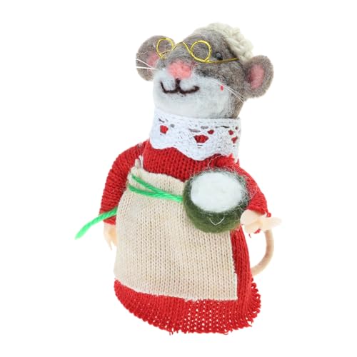 JSGHGDF Sammlung Nadel Maus Miniaturpuppen Wolle Felted Mäuse Figur Figur Spielzeug Neujahr Weihnachtsdekoration von JSGHGDF