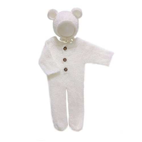JSGHGDF Schöne Foto-Requisiten für Neugeborene, Jungen, Mädchen, Outfits aus Mohair, Bär, Mütze, Haube und Fuß, Strampler, Bodysuit, Fotoshooting-Kostüm JSGHGDF Schöne Foto-Requisiten für Neugeborene, Jungen, Mädchen, Outfits aus Mohair, Bär, Mütze, Haube und Fuß, Strampler, Bodysuit, Fotoshooting-Kostüm von JSGHGDF