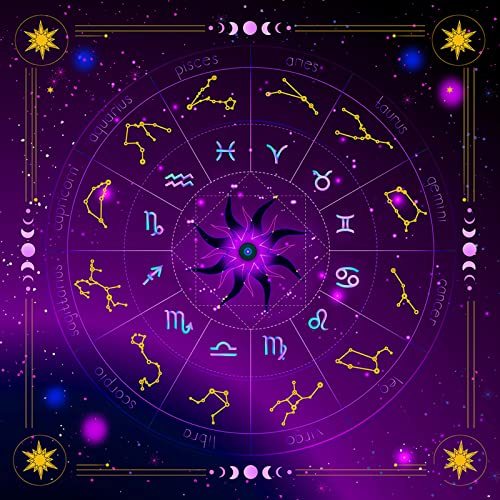 JSGHGDF Square Flanell Tarot Tuchkarte Brettspiel Astrologie Oracles Kartenpolstertisch Abdeckungen Kartenmatten Wahrsager Tischdecke von JSGHGDF