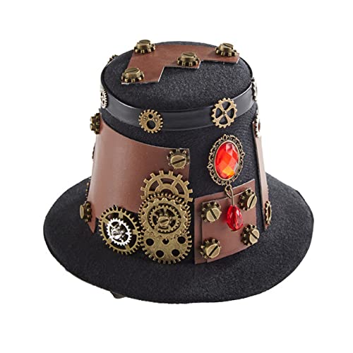 JSGHGDF Steampunk Hut Steampunk Zylinder Steampunk Time Hat Steampunk Zubehör Halloween Party Steampunk Fascinator JSGHGDF Steampunk Hut Steampunk Zylinder Steampunk Time Hat Steampunk Zubehör Halloween Party Steampunk Fascinator von JSGHGDF