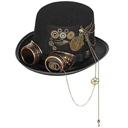 JSGHGDF Steampunk Zylinder für Herren mit Brille Gay Hat Bowler Zylinder Gay Zylinder Gay Party Kostüm Karneval Nachtclub JSGHGDF Steampunk Zylinder für Herren mit Brille Gay Hat Bowler Zylinder Gay Zylinder Gay Party Kostüm Karneval Nachtclub von JSGHGDF