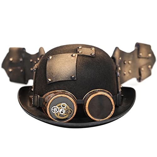 JSGHGDF Steampunk Zylinder mit Brille Steampunk Bowler Zylinder Gay Zylinder Hut Kostüm Zubehör Karneval Nachtclub JSGHGDF Steampunk Zylinder mit Brille Steampunk Bowler Zylinder Gay Zylinder Hut Kostüm Zubehör Karneval Nachtclub von JSGHGDF