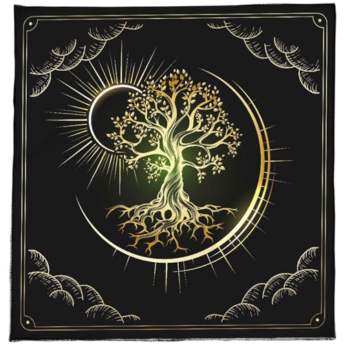 JSGHGDF Tarot Karte Tischdecke Altäre Stoff Mond Sonnenbaum Astrologys Tischdecke Gotteskarten Karten Wandteppich Wanddekore von JSGHGDF