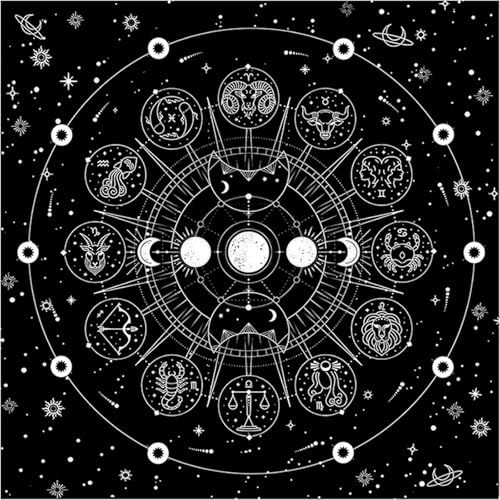 JSGHGDF Tarots Tischdeckel Gottesabdeckung Oracles Brettspiel Matte Square Form Pendel Tischtuch von JSGHGDF