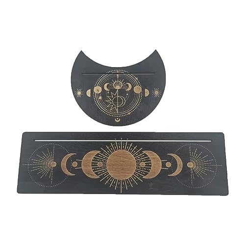 JSGHGDF Tragbare Holztarot Kartenständer Rechteckiger Mondform Tarot Basis Display Tablett Hexengöttliche Werkzeug Tarot Lieferungen von JSGHGDF