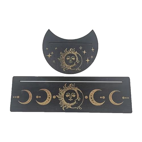 JSGHGDF Tragbare Holztarot Kartenständer Rechteckiger Mondform Tarot Basis Display Tablett Hexengöttliche Werkzeug Tarot Lieferungen von JSGHGDF