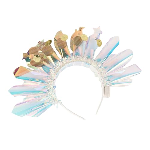 JSGHGDF Verstellbares, blinkendes Stirnband mit mehrfarbigen Effekten für Halloween-Party, glitzernder Kopfschmuck, leuchtende Kopfbedeckung mit langsamem Modus von JSGHGDF