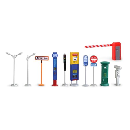 Pädagogische Dollhouses Road Playset Zeichenpost Parkpuppenhäuser Straßenschilder Realistische Einrichtungen Modell Playset von JSGHGDF