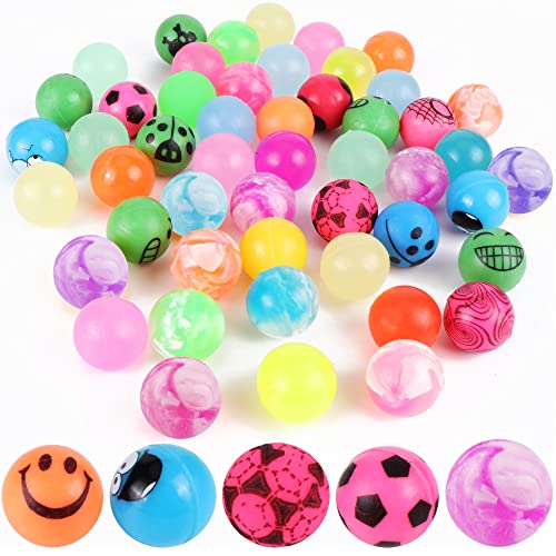 JSMTKJ 50 Stück Flummis 25mm Springball Gummiball Hüpfball Bunte für Kindergeburtstag Gastgeschenke Geschenktütenfüllung Partygeschenke von JSMTKJ