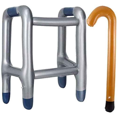 JSMTKJ Aufblasbare Gehhilfe und Aufblasbarer Spazierstock für Ihr Kostüm als Oma oder Opa zum Karneval/Fasching oder als Gag zum Geburtstag JSMTKJ Aufblasbare Gehhilfe und Aufblasbarer Spazierstock für Ihr Kostüm als Oma oder Opa zum Karneval/Fasching oder als Gag zum Geburtstag von JSMTKJ