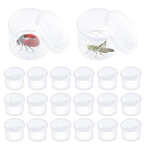20 Stück Becherlupen für Kinder, Klares Lupenglas für Kinder & Erwachsene Forscher Set, Insektenbeobachter für Wissenschaft/Biologie & Käfersammeln - Insekten Forscherset Kinder von JSMTKJ