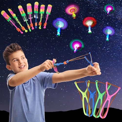 JSMTKJ Hubschrauber Fliegen Spielzeug,30 Stücke Licht Hubschrauber Fliegen LED Katapult Heli Abschießer Elastic Powered Sling Shot Rakete Copters Spielzeug für Kinder & Erwachsene JSMTKJ Hubschrauber Fliegen Spielzeug,30 Stücke Licht Hubschrauber Fliegen LED Katapult Heli Abschießer Elastic Powered Sling Shot Rakete Copters Spielzeug für Kinder & Erwachsene von JSMTKJ