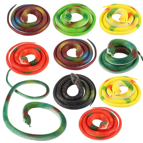JSMTKJ 10 Stück Gummi Gefälschte Schlangen, Realistische Gummi Spielzeug Schlange um Vögel/Katzen Fernzuhalten Oder Garten-Requisiten, Streiche, Halloween-Dekoration(Zufällige Farben) JSMTKJ 10 Stück Gummi Gefälschte Schlangen, Realistische Gummi Spielzeug Schlange um Vögel/Katzen Fernzuhalten Oder Garten-Requisiten, Streiche, Halloween-Dekoration(Zufällige Farben) von JSMTKJ