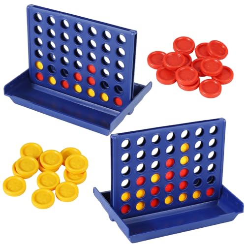 JSMTKJ 2 Stück Mini 4 In Einer Reihe Spiel, Vier Gewinnt Reisespiel, Strategiespiel für Mitgebsel, Mitbringsel, Gastgeschenk, Giveaways, Kindergeburtstag von JSMTKJ