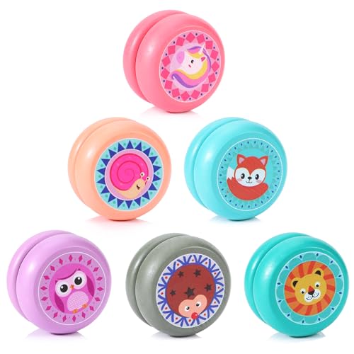 JoJo Kinder YoYo Spielzeug 6 Stücke Yo-Yos Spielzeug Yo Yo for Kids,Jungen Mädchen YoYo Balls Kinder Cartoon Tier Yo-Yo für Kindergeburtstagsgeschenke, Partys und Feiern von JSMTKJ