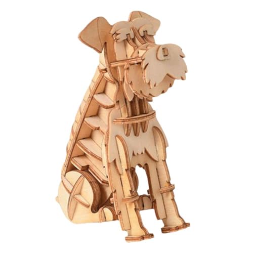 3D-Holzpuzzle zum Zusammenbauen, Puzzle, Holz-Bastelset für Jungen im Alter von 8–12 Jahren, DIY Wissenschaftsbauprojekte, 3D-Holzpuzzles, Modell-Set, Basteln für Mädchen (Schnauzer) von JSNKJLMN