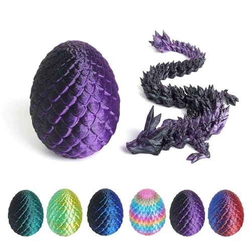 JSRHEEM Geheimnisvolles Drachenei mit 3D,drachenei mit Drache，drachenei,3D Drache- Drachenfigur - EIN magischer Dekorationsgegenstand und Geschenk (Drachenlaser Blau Schwarz) von JSRHEEM