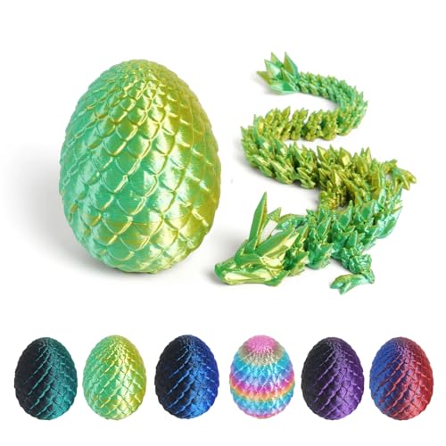 JSRHEEM Geheimnisvolles Drachenei mit 3D,drachenei mit Drache，drachenei,3D Drache- Drachenfigur - EIN magischer Dekorationsgegenstand und Geschenk (Drachenlaser gelbgrün) von JSRHEEM